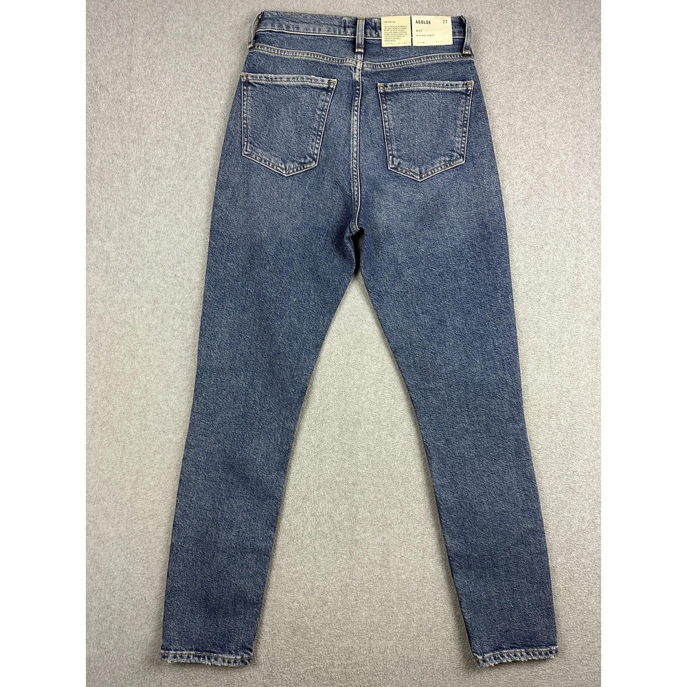 AGOLDE Nico Jeans Womens 24 Blue Medium Wash High Rise Skinny Button Fly NWT - Picture 11 of 13